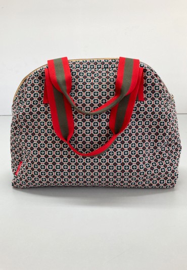 Bolsa de viaje de jacquard geométrico verde